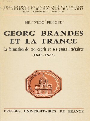 cover image of Georg Brandes et la France